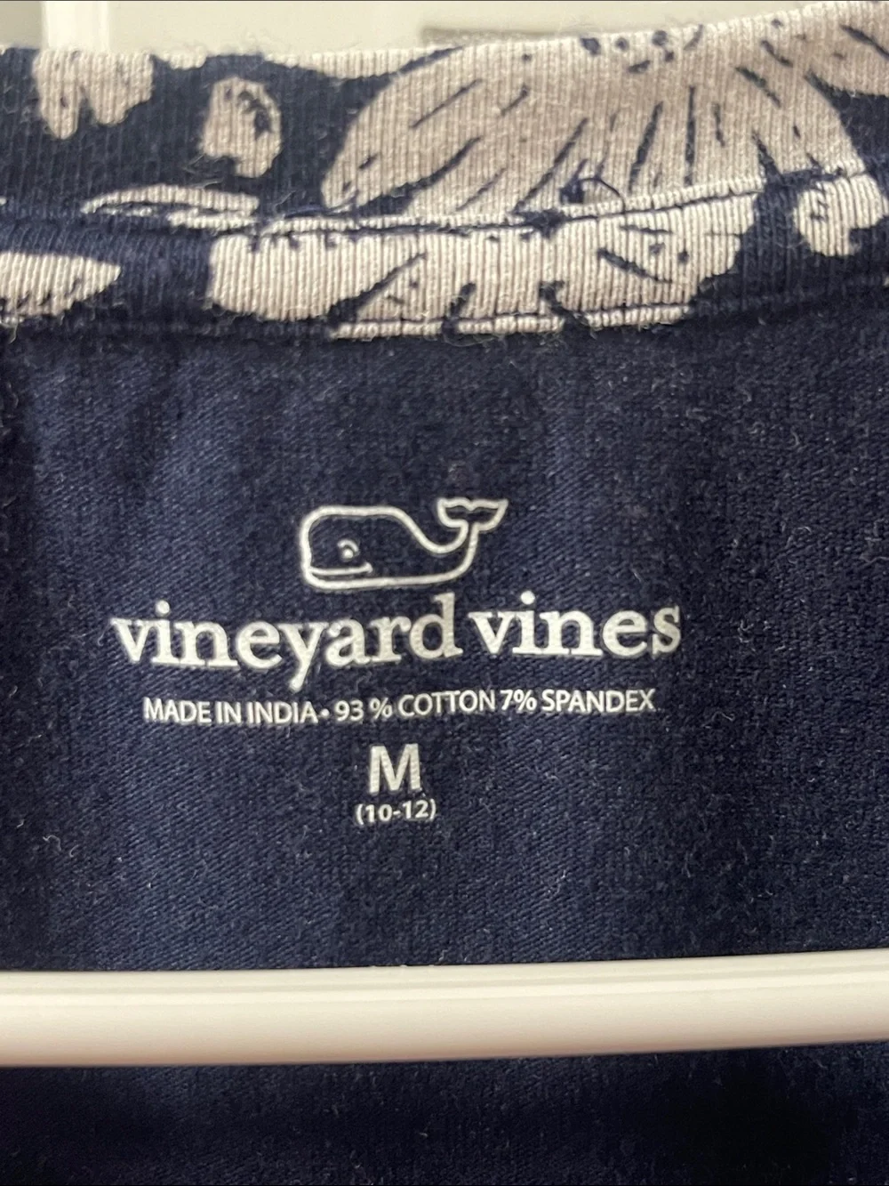 Vineyard Vines Navy and White Floral Short Sleeve Dress girls medium 10/12